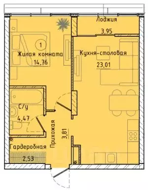 1-к кв. Свердловская область, Екатеринбург ул. Машинная, 1в/2 (51.0 м) - Фото 0