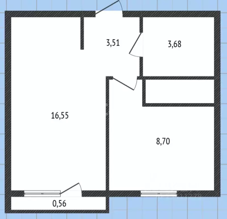 1-к кв. Белгородская область, Белгород Донецкая ул., 79Ак8 (33.0 м) - Фото 2