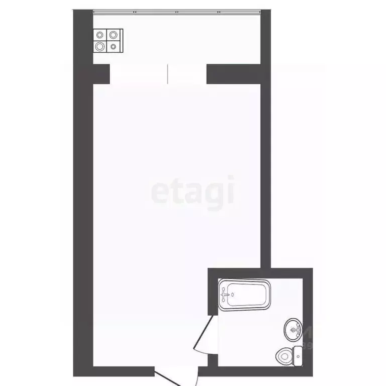 Студия Тюменская область, Тюмень ул. Седова, 66 (15.5 м) - Фото 2