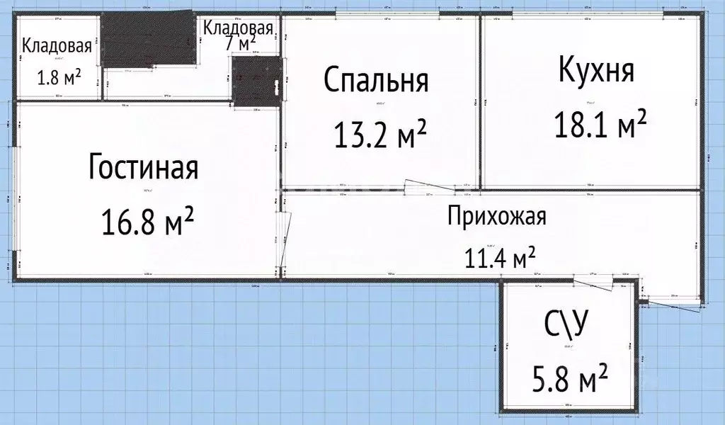 2-к кв. Дагестан, Махачкала ул. Гагарина, 17Е (74.1 м) - Фото 2