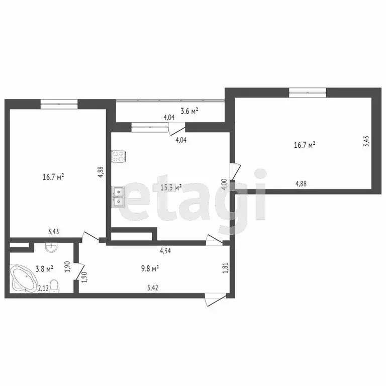 2-комнатная квартира: Тверь, Октябрьский проспект, 99 (61 м) - Фото 0