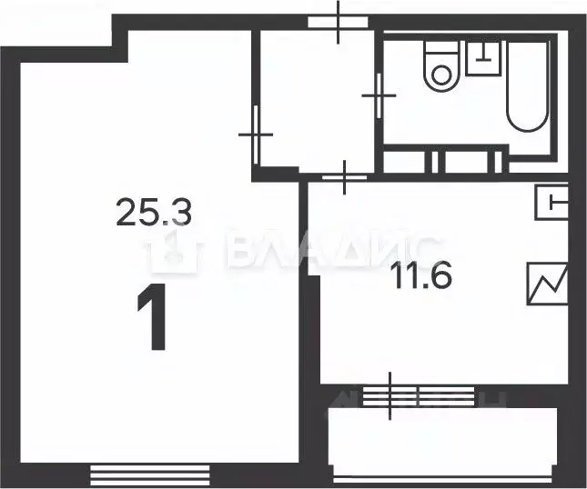 1-к кв. Москва проезд Шелихова, 9к1 (44.7 м) - Фото 2