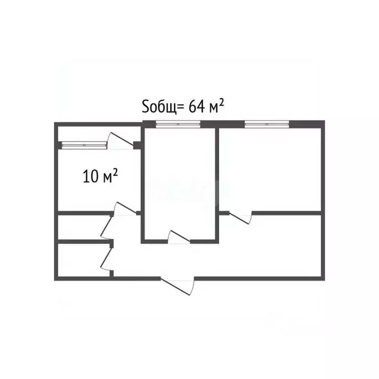 2-к кв. Брянская область, Брянск Одесская ул., 7 (64.0 м) - Фото 2