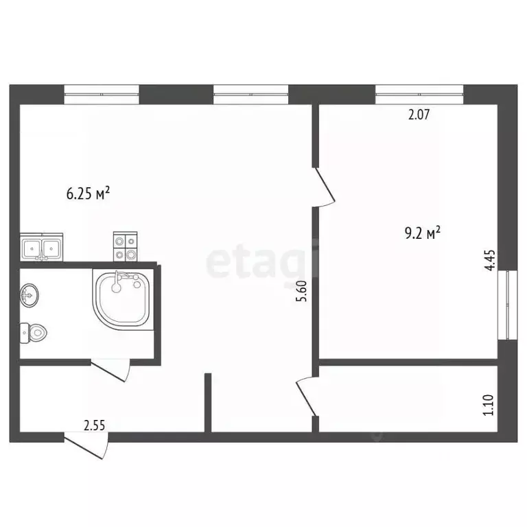2-к кв. Самарская область, Самара просп. Юных Пионеров, 38 (42.2 м) - Фото 2