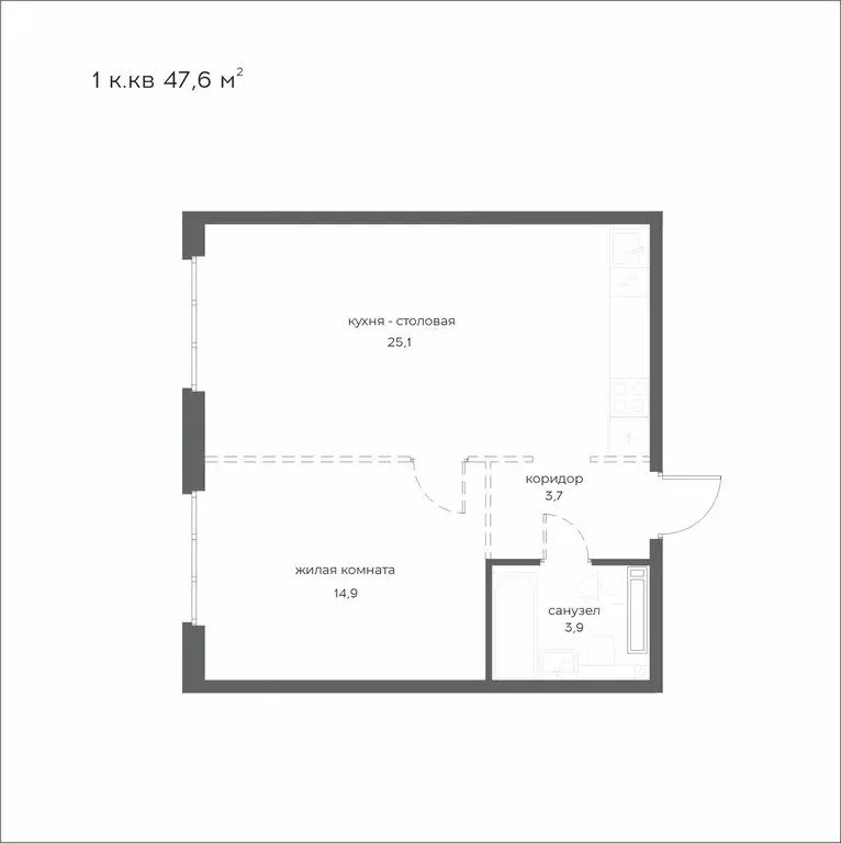 1-комнатная квартира: Пенза, улица Богданова, 39 (47.6 м) - Фото 0