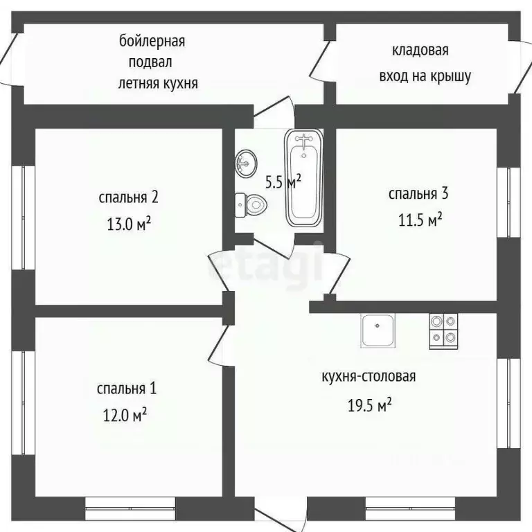 Дом в Тюменская область, Тюменский муниципальный округ, с. Успенка ул. ... - Фото 2
