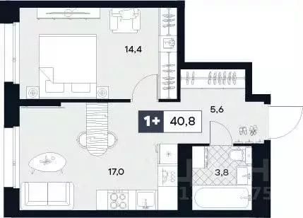 1-к кв. Москва Лодочная ул., 27К2 (40.8 м) - Фото 0