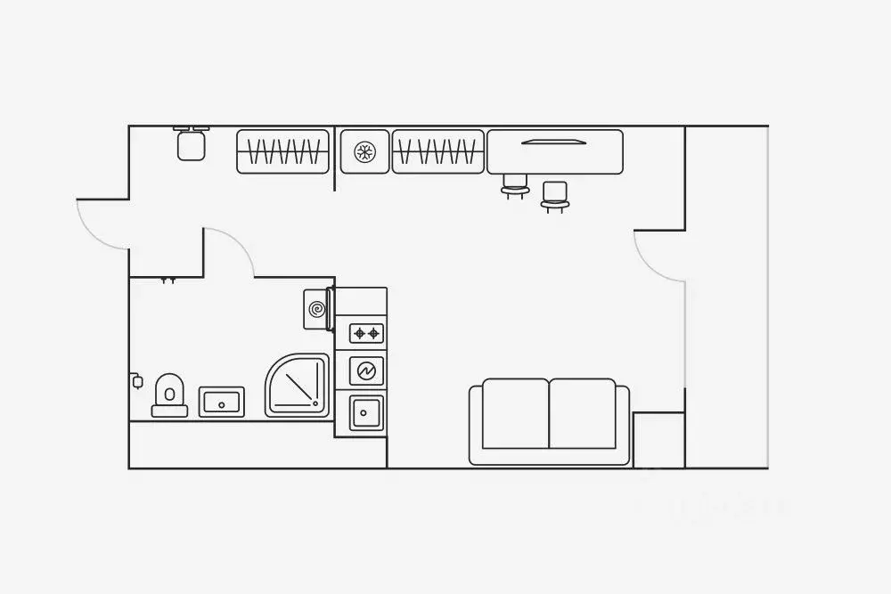 Студия Липецкая область, Липецк ул. М.И. Неделина, 4Д (26.0 м) - Фото 2