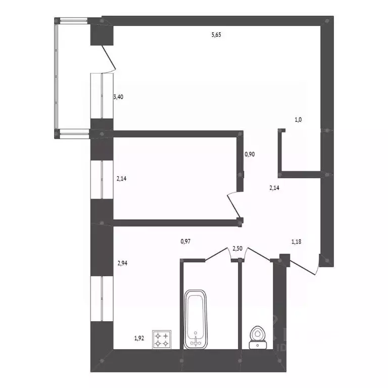 2-к кв. Амурская область, Белогорск ул. Ломоносова, 3 (43.3 м) - Фото 2