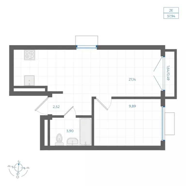 1-к кв. Свердловская область, Екатеринбург Академический мкр, 45-й ... - Фото 0