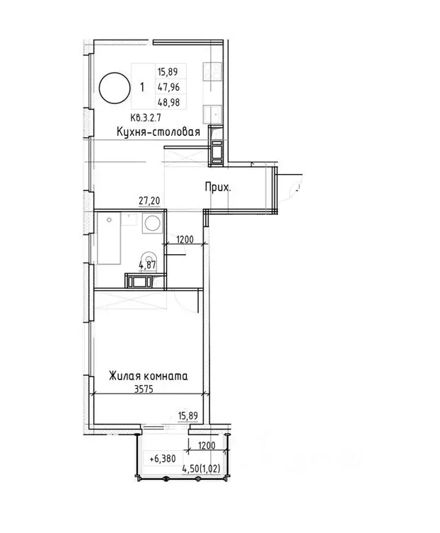 1-к кв. Санкт-Петербург Заставская ул., 30 (49.57 м) - Фото 0