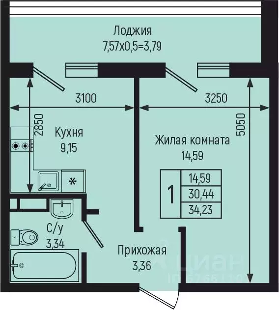 1-к кв. Краснодарский край, Туапсинский муниципальный округ, с. Небуг  ... - Фото 0