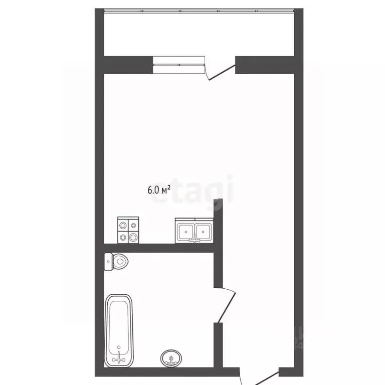 Студия Алтайский край, Новоалтайск Прудская ул., 40 (22.0 м) - Фото 2