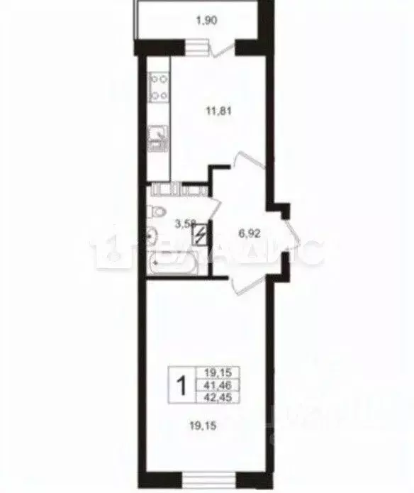 1-к кв. Ленинградская область, Кудрово г. Всеволожский район, ... - Фото 2