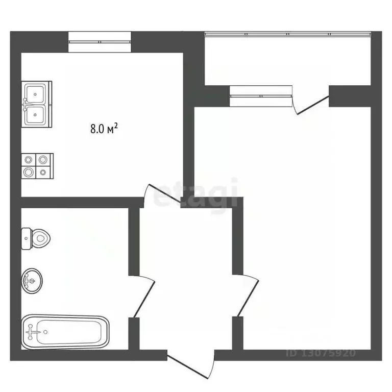 1-к кв. Ярославская область, Ярославский муниципальный округ, пос. ... - Фото 1