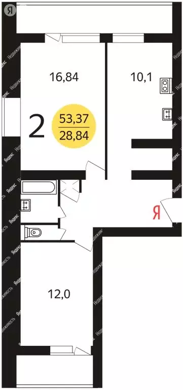 2-комнатная квартира: Москва, улица Генерала Белова, 55 (55 м) - Фото 0