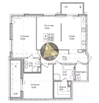 2-комнатная квартира: Сестрорецк, Авиационная улица, 5к8 (94.48 м) - Фото 1