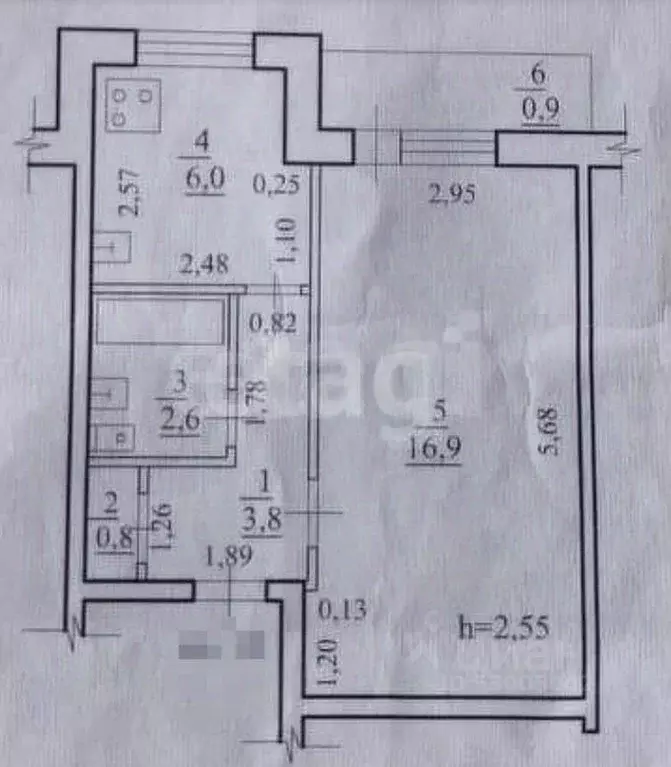1-к кв. Забайкальский край, Чита ул. Чкалова, 30 (32.1 м) - Фото 2