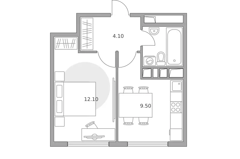 1-к квартира, 29 м - Фото 0