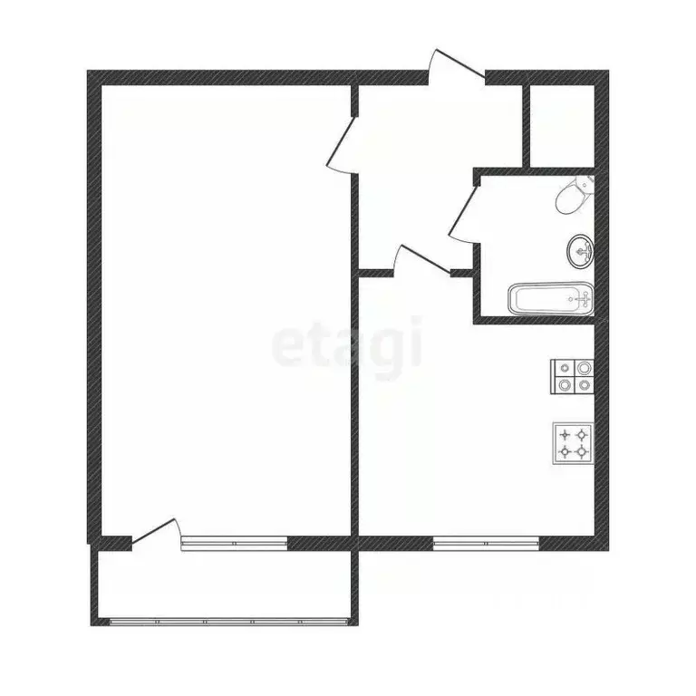 1-к кв. Белгородская область, Белгород ул. Королева, 31 (31.5 м) - Фото 1