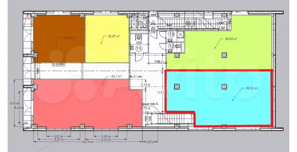 Помещение 86.5 м под пвз Ozon, Wildberries, Яндек - Фото 0