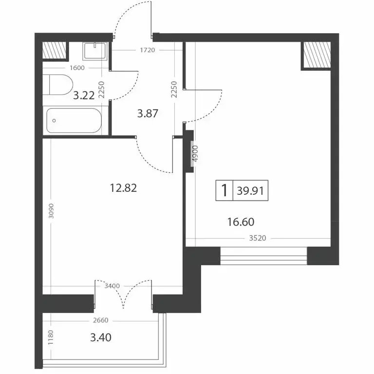 1-комнатная квартира: Тверь, микрорайон Южный (39.91 м) - Фото 2