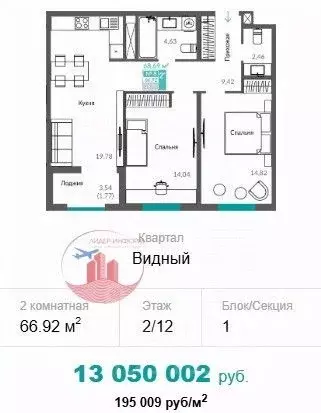 2-к кв. Севастополь ш. Балаклавское, 1 (66.92 м) - Фото 0