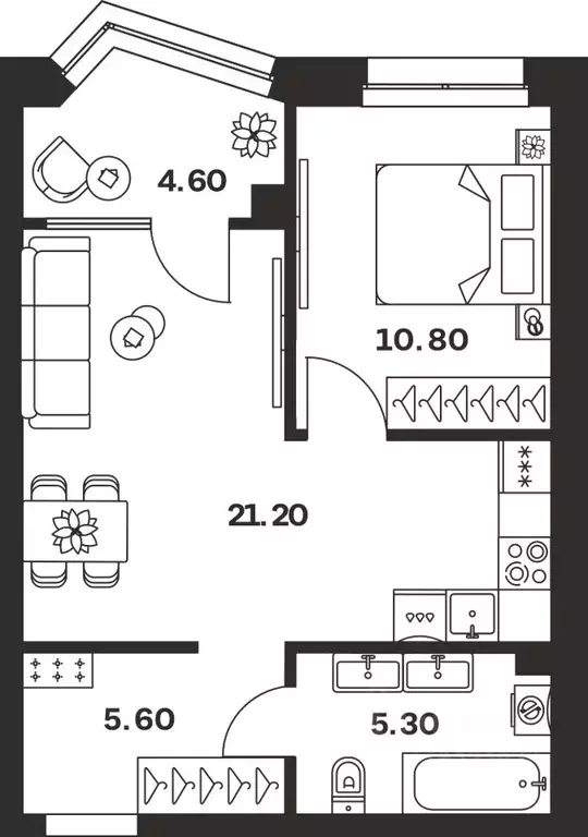 1-к кв. Тульская область, Тула ул. Михеева (47.5 м) - Фото 1