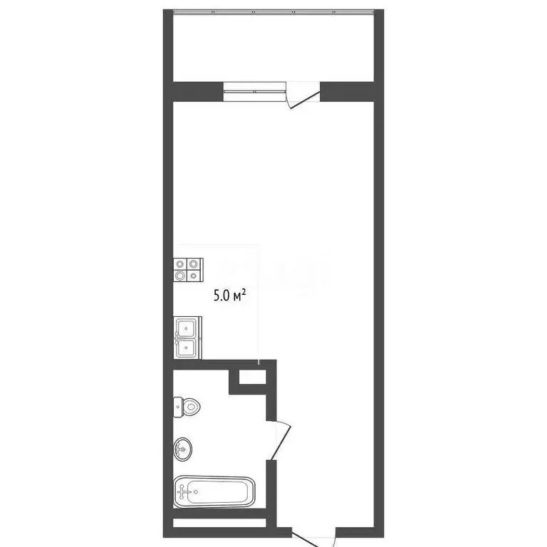 Квартира-студия: Тюмень, улица Вадима Бованенко, 1 (23.5 м) - Фото 2