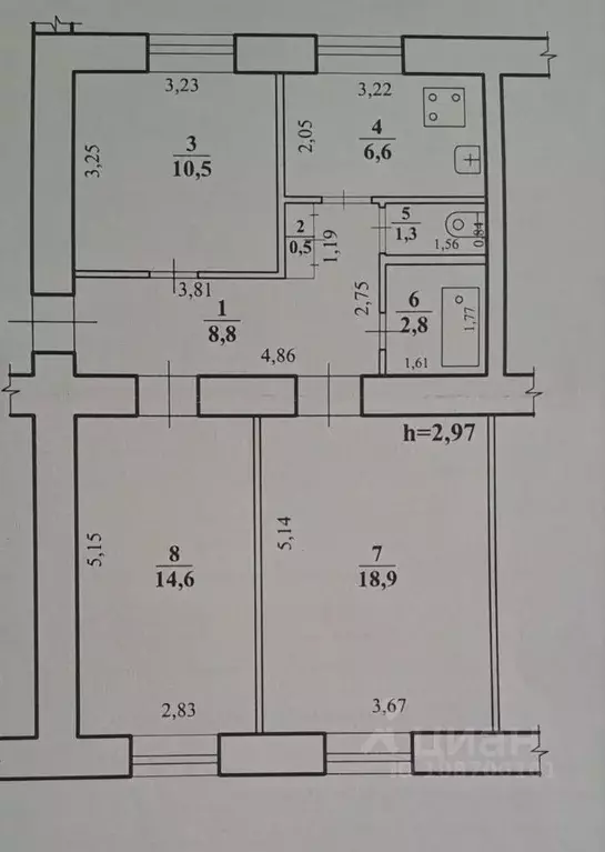 3-к кв. Забайкальский край, Чита Ленинградская ул., 77 (64.0 м) - Фото 1