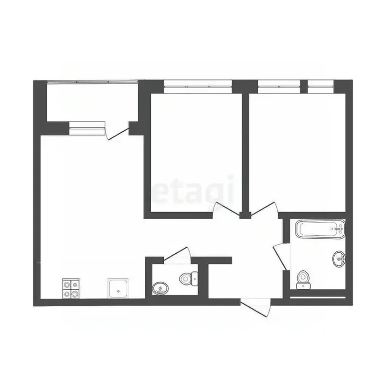2-к кв. Тюменская область, Тюмень Полевая ул., 117к4 (51.3 м) - Фото 2