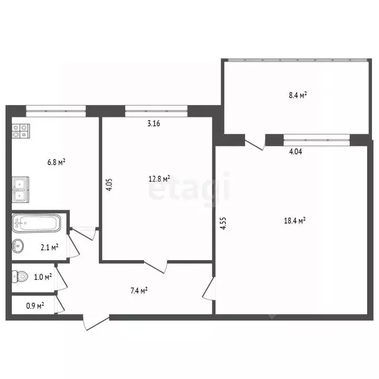 2-к кв. Санкт-Петербург просп. Энгельса, 145К3 (49.4 м) - Фото 1