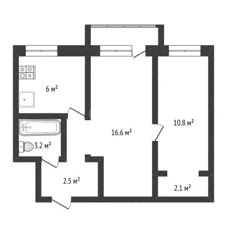 2-комнатная квартира: Нижний Новгород, Звенигородская улица, 7 (41.1 ... - Фото 0