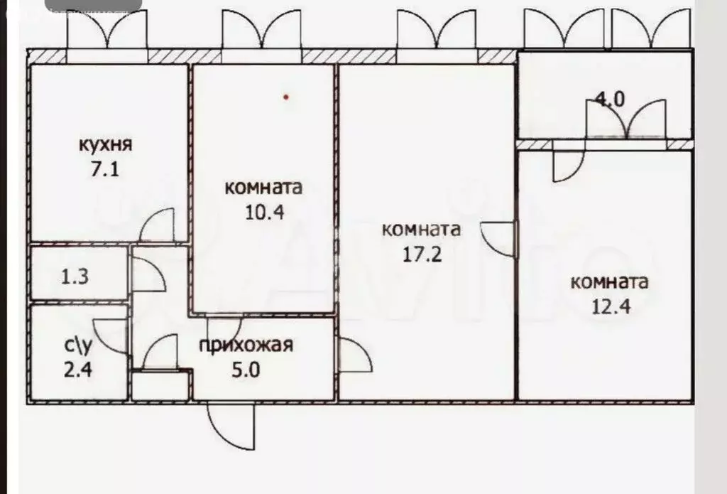 3-комнатная квартира: Уфа, улица 50 лет СССР, 44 (55.8 м) - Фото 1