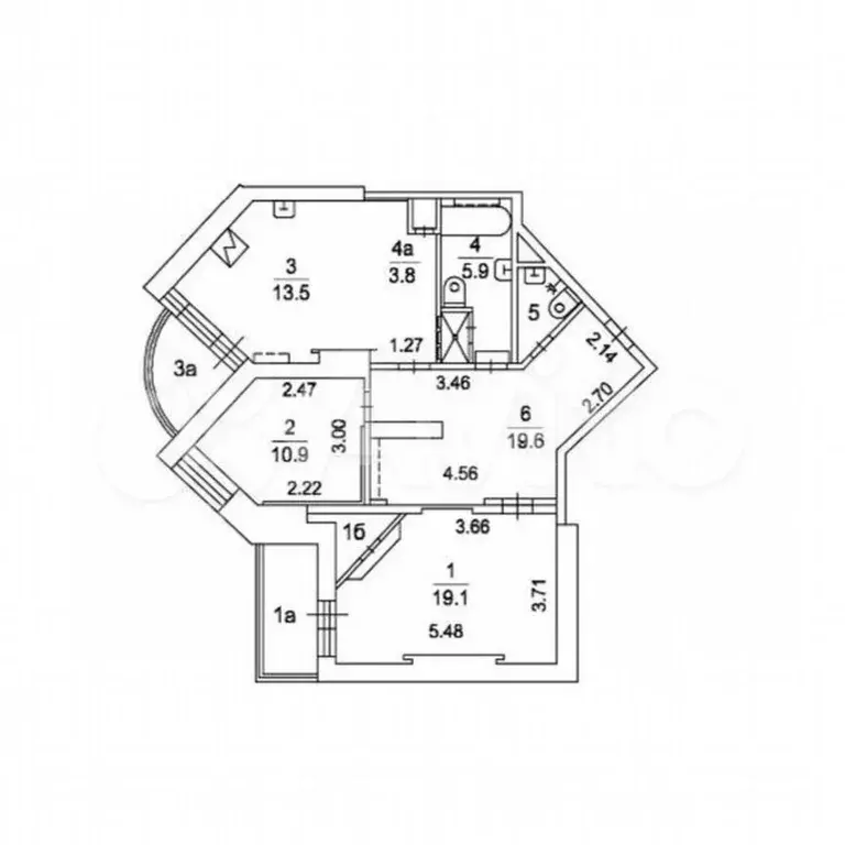 2-к. квартира, 78 м, 3/27 эт. - Фото 0