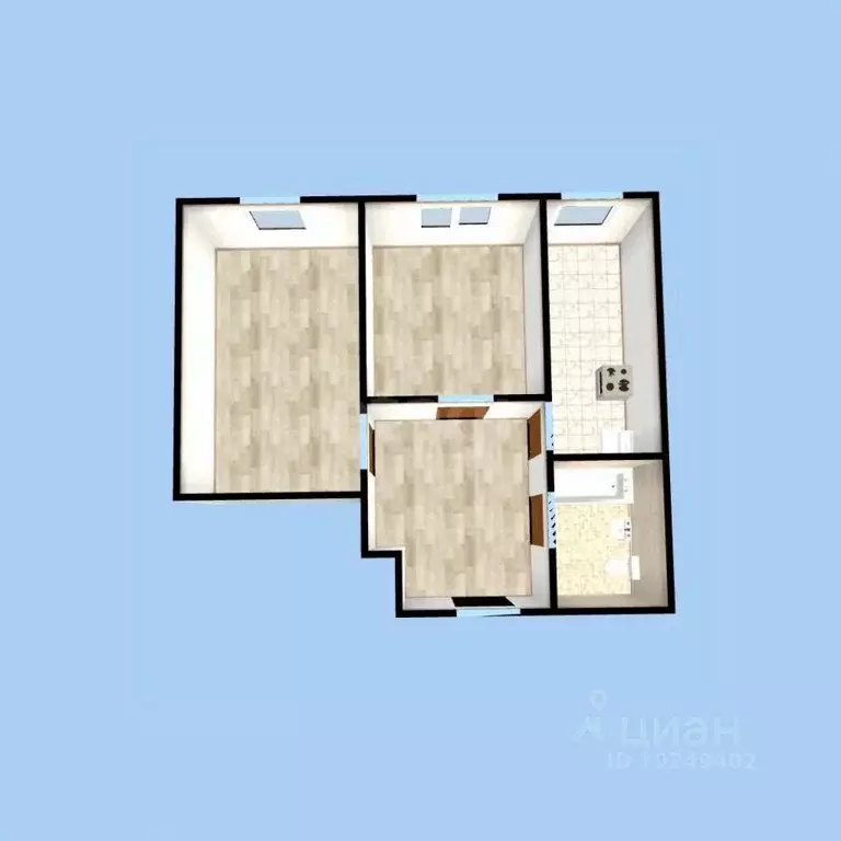 2-к кв. Башкортостан, Уфа ул. Бородинская, 9 (44.8 м) - Фото 2