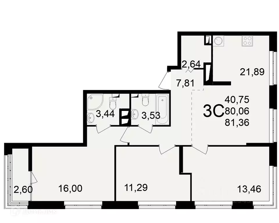 3-к кв. Рязанская область, Рязань ул. Чкалова (81.36 м) - Фото 1