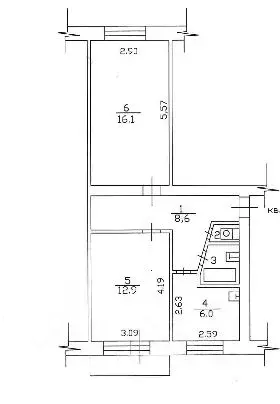 2-к кв. Татарстан, Набережные Челны пос. Сидоровка, 2 (46.5 м) - Фото 2