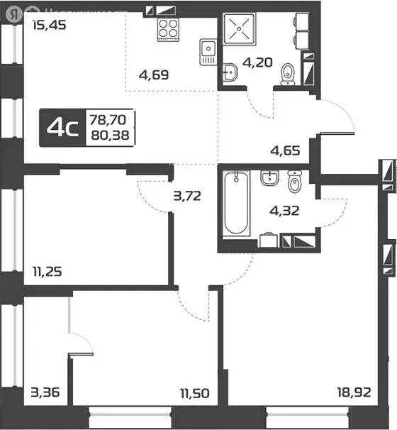 3-комнатная квартира: Новосибирск, Выборная улица, 135 (80 м) - Фото 0