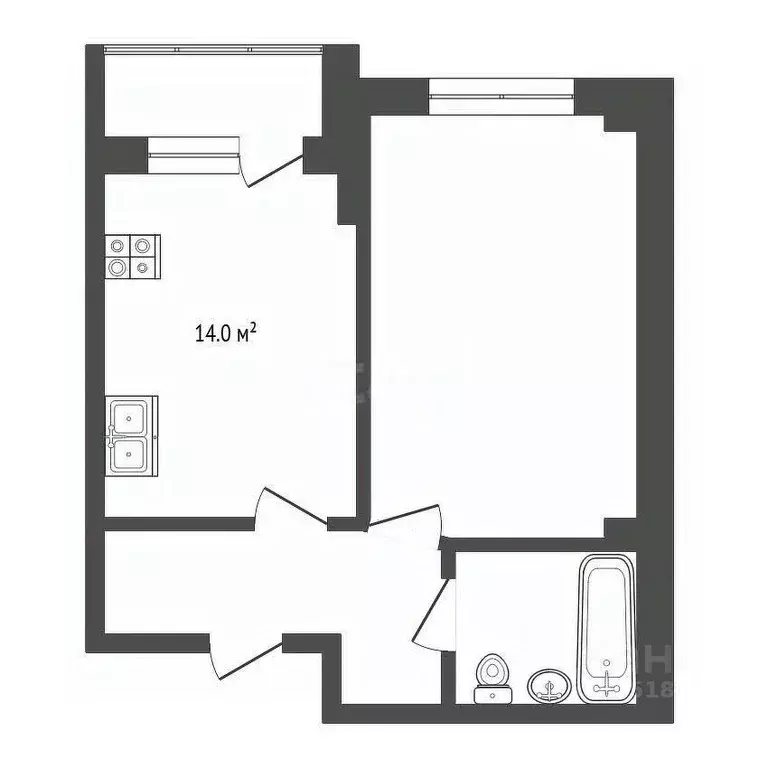 1-к кв. Ростовская область, Батайск ул. Ушинского, 59 (42.0 м) - Фото 1