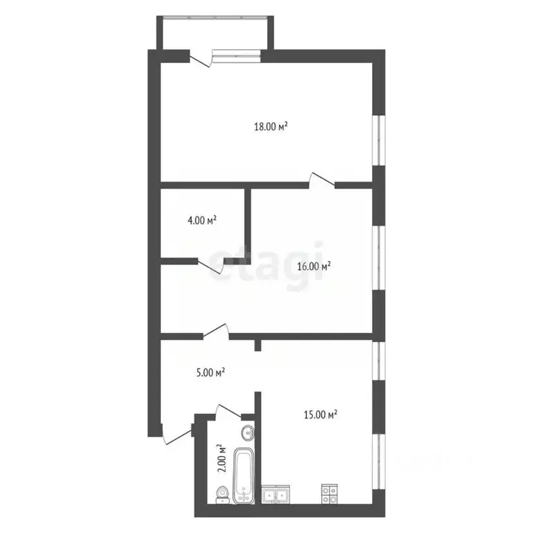 2-к кв. Башкортостан, Стерлитамак просп. Октября, 3 (60.9 м) - Фото 2