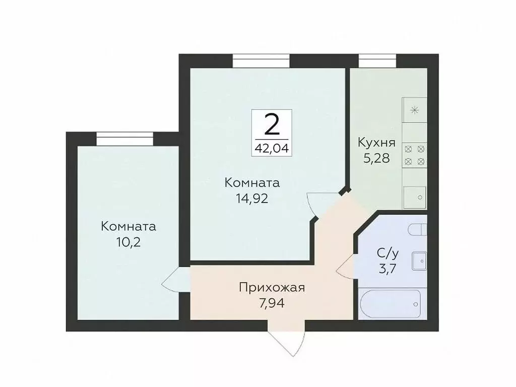2-комнатная квартира: Самара, улица Победы, 14А (42.04 м) - Фото 0