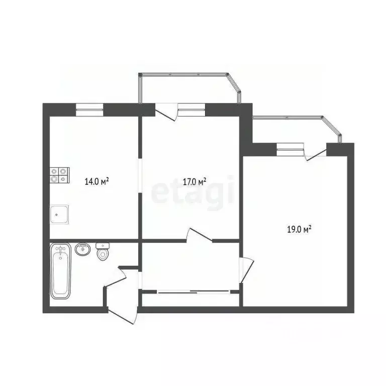 2-к кв. Тюменская область, Тюмень Восточный мкр, ул. Моторостроителей, ... - Фото 1