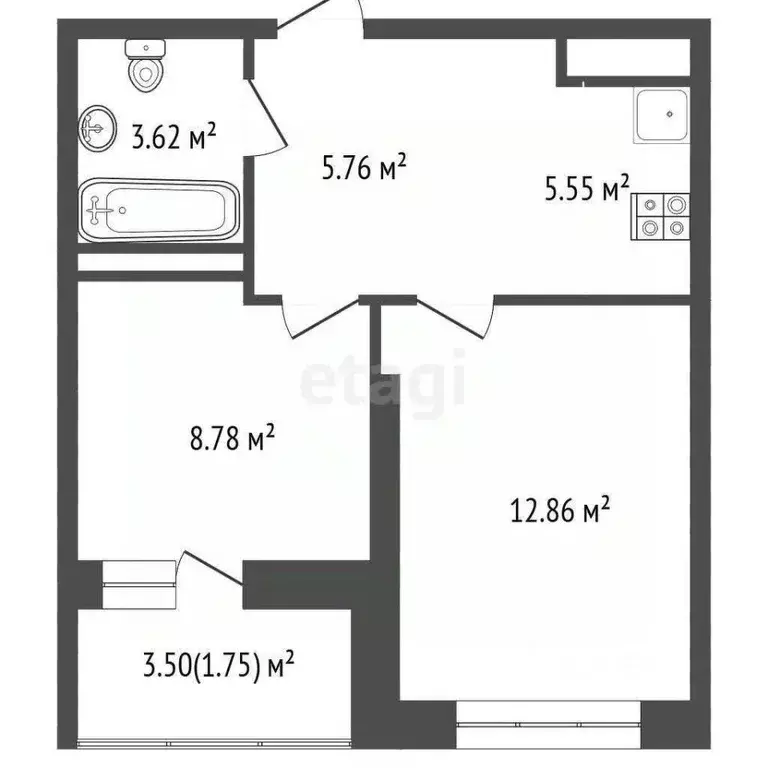 2-к кв. Ростовская область, Ростов-на-Дону просп. Михаила Нагибина, 40 ... - Фото 2