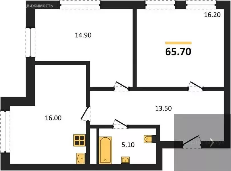 2-комнатная квартира: Новая Усмань, улица Ленина, 312А (65.7 м) - Фото 1