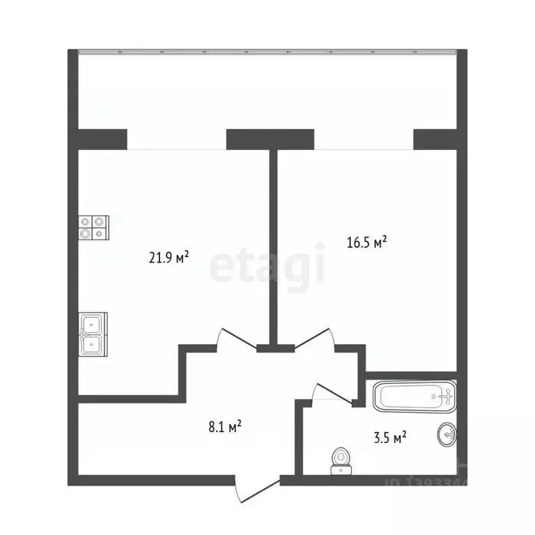 1-к кв. Тюменская область, Тюмень ул. Ю.-Р.Г. Эрвье, 28к3 (48.7 м) - Фото 2