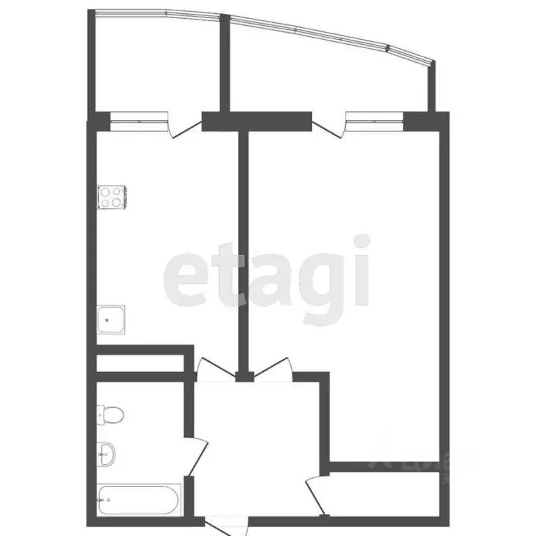 1-к кв. Тюменская область, Тюмень ул. Чернышевского, 2а (42.0 м) - Фото 1