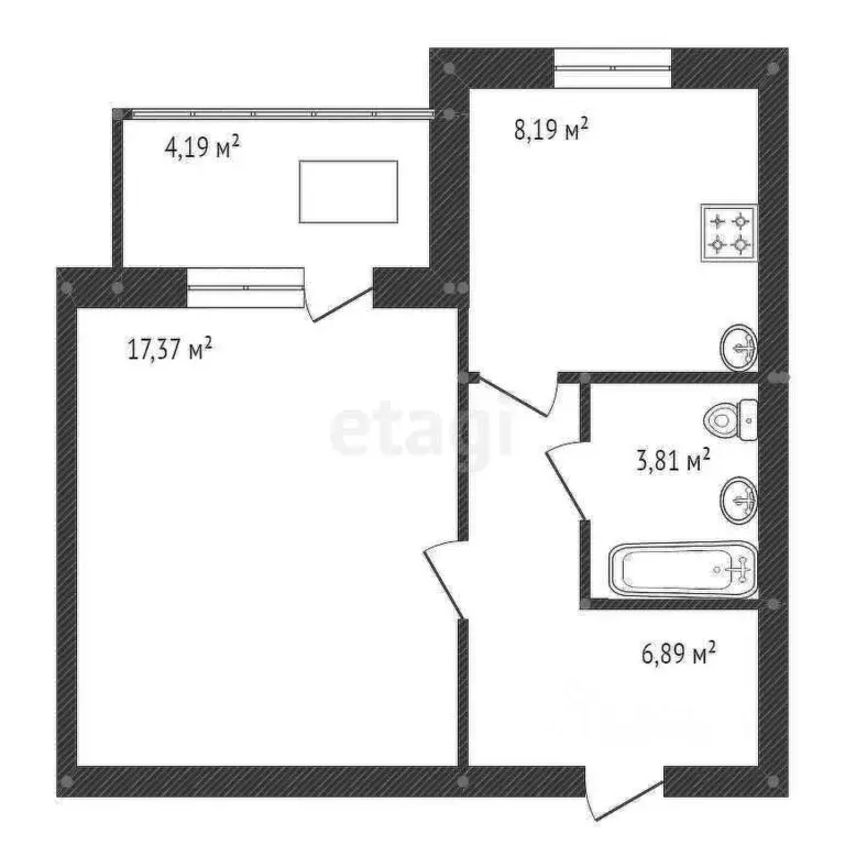 1-к кв. Башкортостан, Уфа ул. Летчиков, 1/8 (38.36 м) - Фото 2