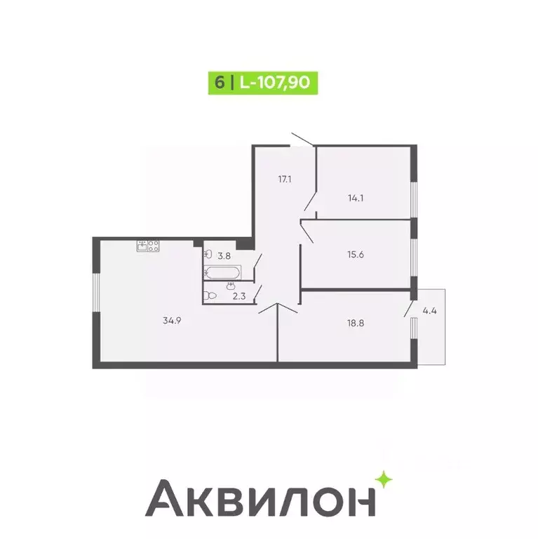 3-к кв. Санкт-Петербург Лодейнопольская ул., 7 (107.9 м) - Фото 0