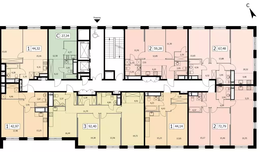 3-комнатная квартира: Москва, 3-я Гражданская улица, 35с2 (90.5 м) - Фото 1